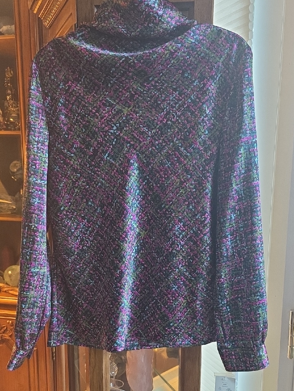 Koret Purple Multi Cowl Neck Long-Sleeve Top